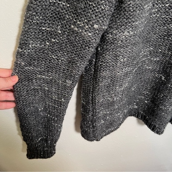 Banana Republic Crewneck Sweater Steel Gray Silver Metallic - Picture 7 of 13